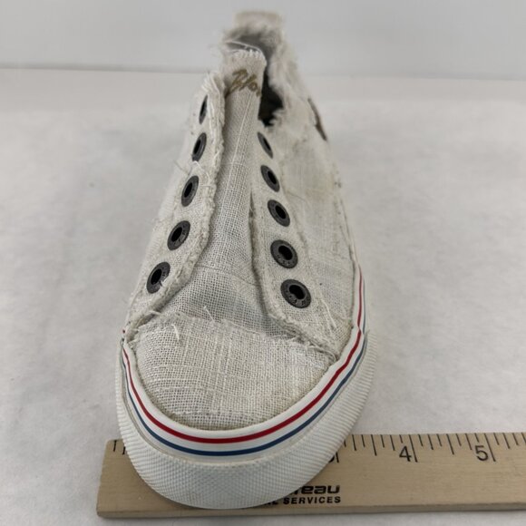 Blowfish Malibu Low Top Sneakers Womens Size 6.5 Off White Distressed Canvas - Picture 9 of 12